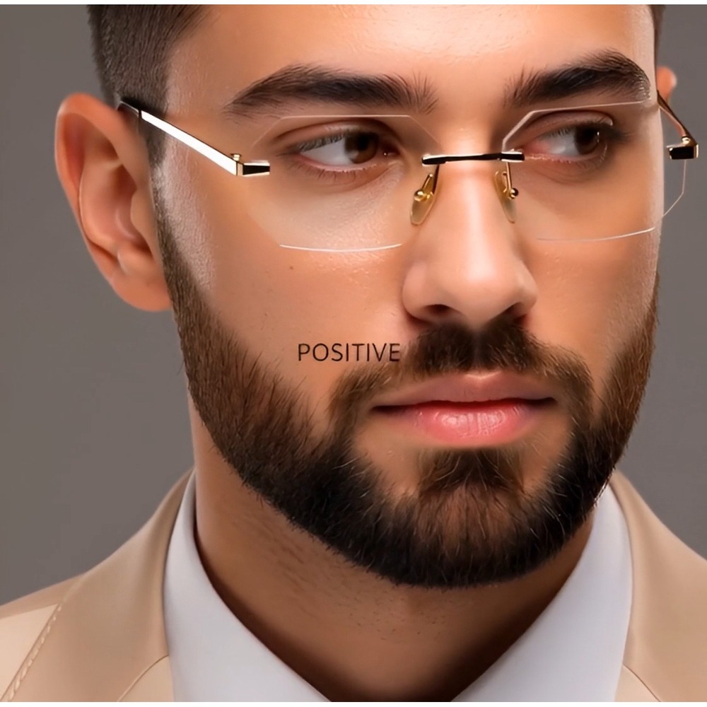 Eyeglasses Frame Gold Trim Clear Lens Glasses Men Fashion Eyewear Hip Hop Style